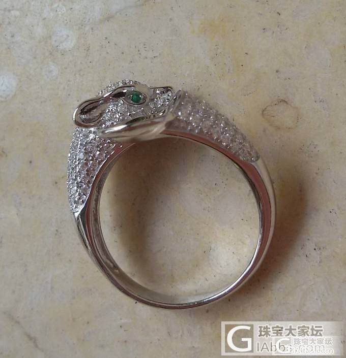 925银镀白金卡地亚款豹子头戒指托蓝珀 珍珠专用DIY 打酱油必备 活口圈精工货!_银
